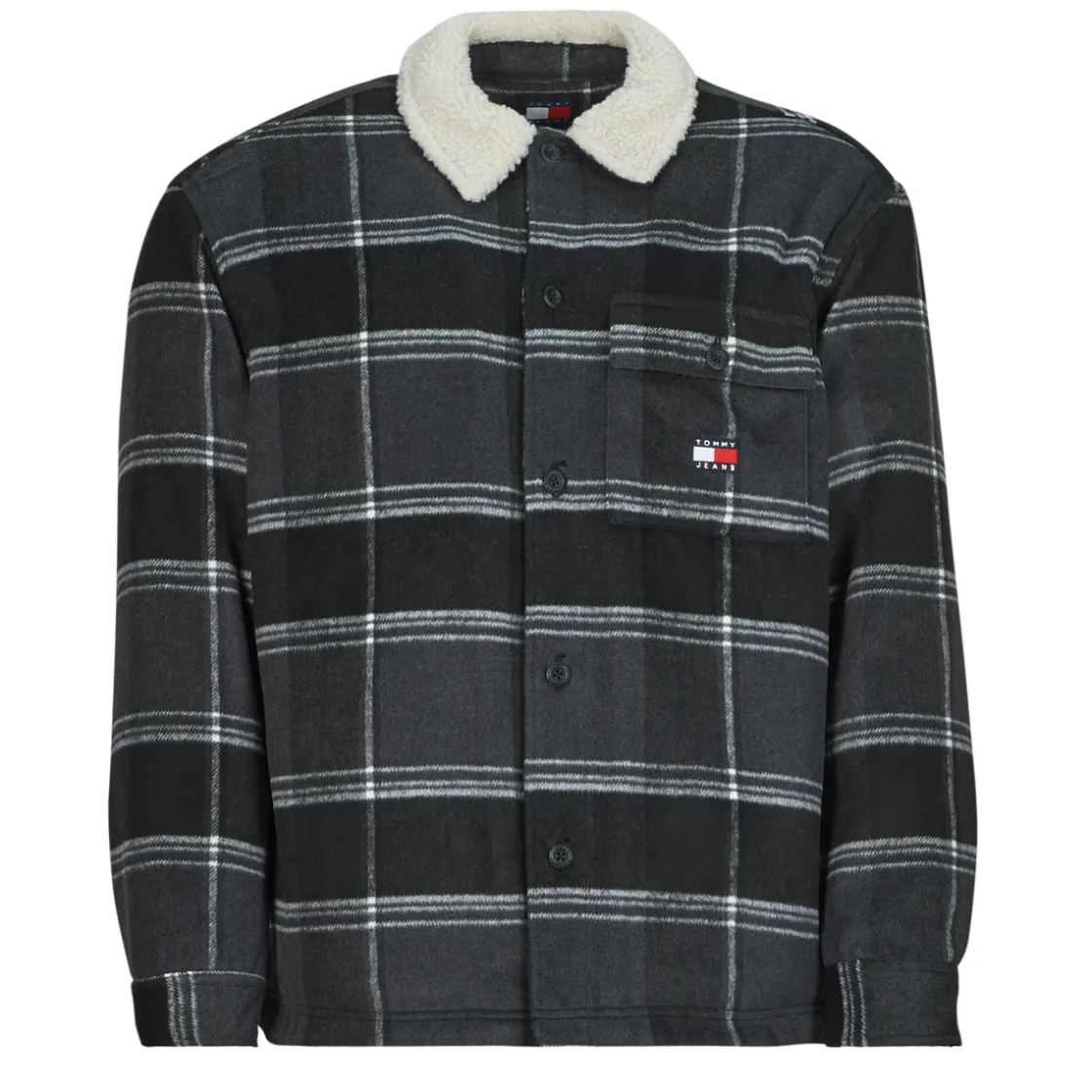Tommy Jeans - TJM CHECK SHERPA OVERSHIRT EXT< Chemises