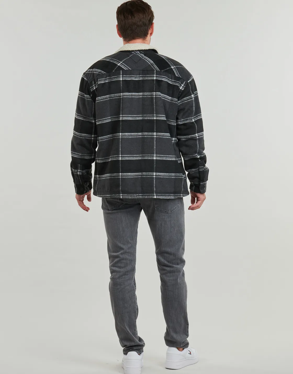 Tommy Jeans - TJM CHECK SHERPA OVERSHIRT EXT< Chemises