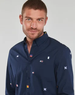 Tommy Jeans - TJM CLSC FLAG CRITTER SHIRT Marine Hot