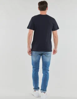 Tommy Jeans - TJM REG CURVED LETTERMAN TEE Marine Clearance