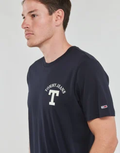Tommy Jeans - TJM REG CURVED LETTERMAN TEE Marine Clearance
