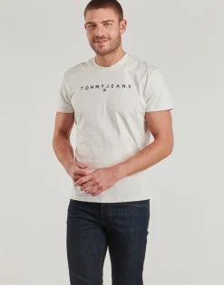 Tommy Jeans - TJM REG LINEAR LOGO TEE EXT Beige Best