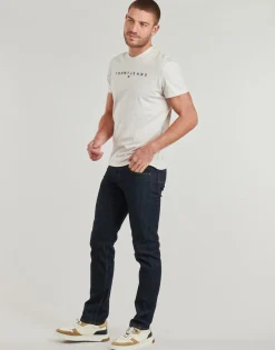 Tommy Jeans - TJM REG LINEAR LOGO TEE EXT Beige Best