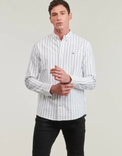 Tommy Jeans - TJM REG OXFORD STRIPE SHIRT Blanc Online