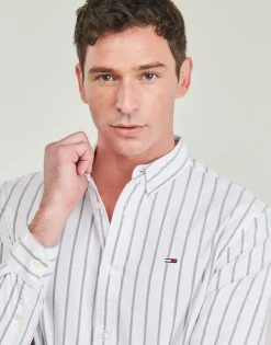 Tommy Jeans - TJM REG OXFORD STRIPE SHIRT Blanc Online