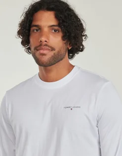 Tommy Jeans - TJM SLIM LINEAR CHST L/S TEE EXT Blanc New