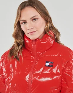 Tommy Jeans - TJW BADGE GLOSSY PUFFER Rouge New
