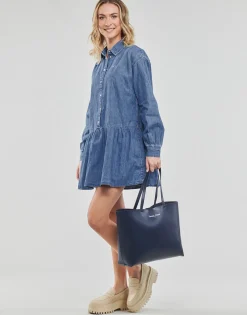 Tommy Jeans - TJW CHAMBRAY SHIRT DRESS Bleu Online