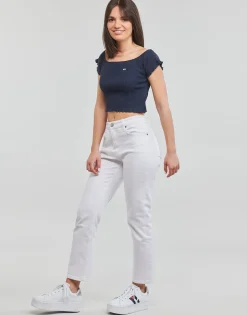 Tommy Jeans - TJW CROP RIB OFF SHOULDER TOP Marine Outlet