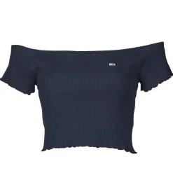 Tommy Jeans - TJW CROP RIB OFF SHOULDER TOP Marine Outlet