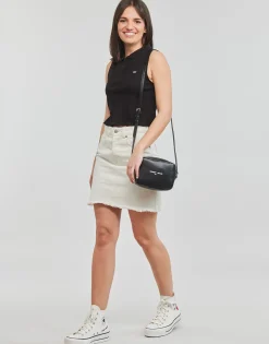 Tommy Jeans - TJW CROP SLEEVELESS RIB POLO Noir Clearance