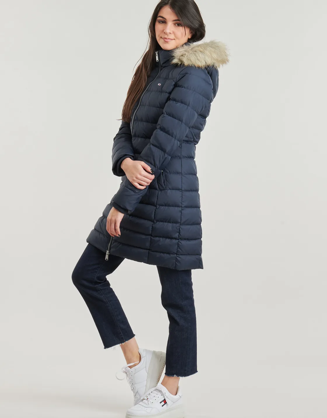 Tommy Jeans - TJW ESSENTIAL HOODED DOWN COAT Marine Hot