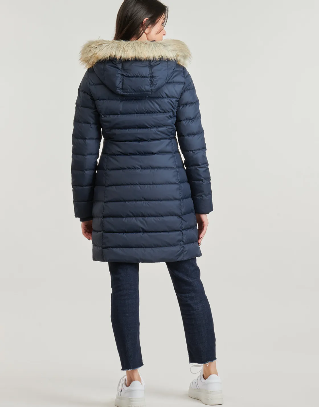Tommy Jeans - TJW ESSENTIAL HOODED DOWN COAT Marine Hot