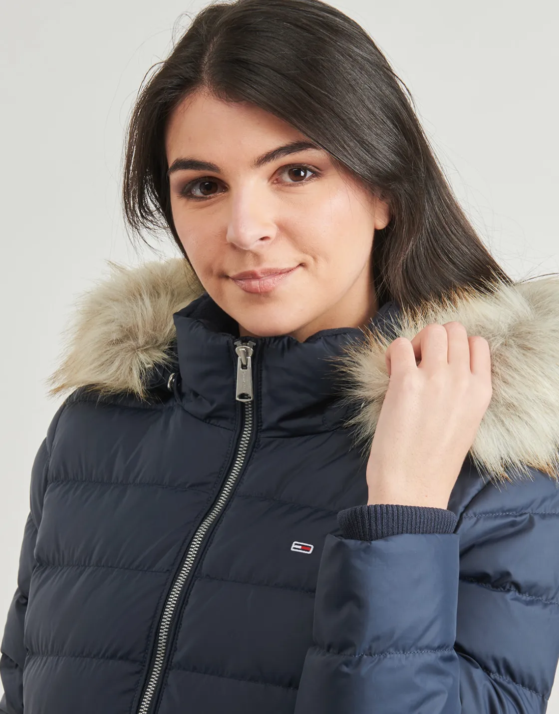 Tommy Jeans - TJW ESSENTIAL HOODED DOWN COAT Marine Hot