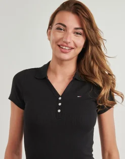 Tommy Jeans - TJW F&F RIB POLO DRESS EXT< Robes