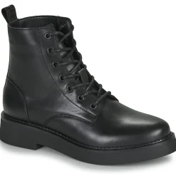 Tommy Jeans - TJW LACE UP FLAT BOOT Noir Hot