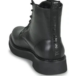 Tommy Jeans - TJW LACE UP FLAT BOOT Noir Hot
