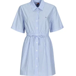 Tommy Jeans - TJW MINI STRIPE SHIRT DRESS Bleu Clearance