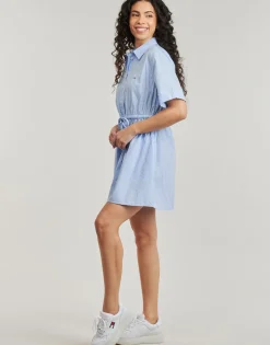 Tommy Jeans - TJW MINI STRIPE SHIRT DRESS Bleu Clearance