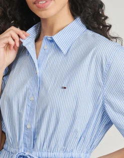 Tommy Jeans - TJW MINI STRIPE SHIRT DRESS Bleu Clearance