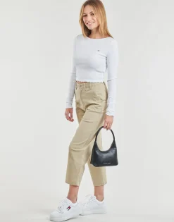 Tommy Jeans T-shirts & Polos^- TJW RUCHE RIB TOP LS