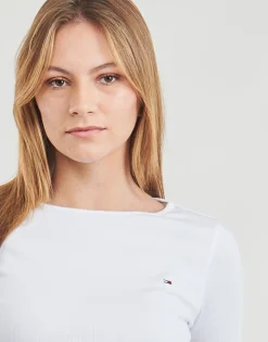 Tommy Jeans T-shirts & Polos^- TJW RUCHE RIB TOP LS