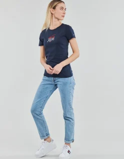 Tommy Jeans - TJW SKINNY ESSENTIAL LOGO 1 SS Marine Discount