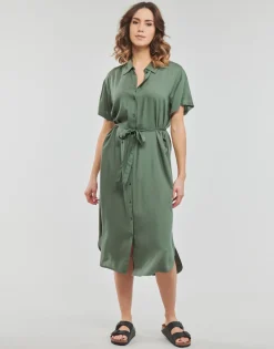 Vero Moda Robes^- VMBUMPY SS CALF SHIRT DRESS NOOS