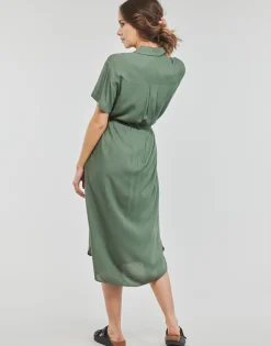 Vero Moda Robes^- VMBUMPY SS CALF SHIRT DRESS NOOS