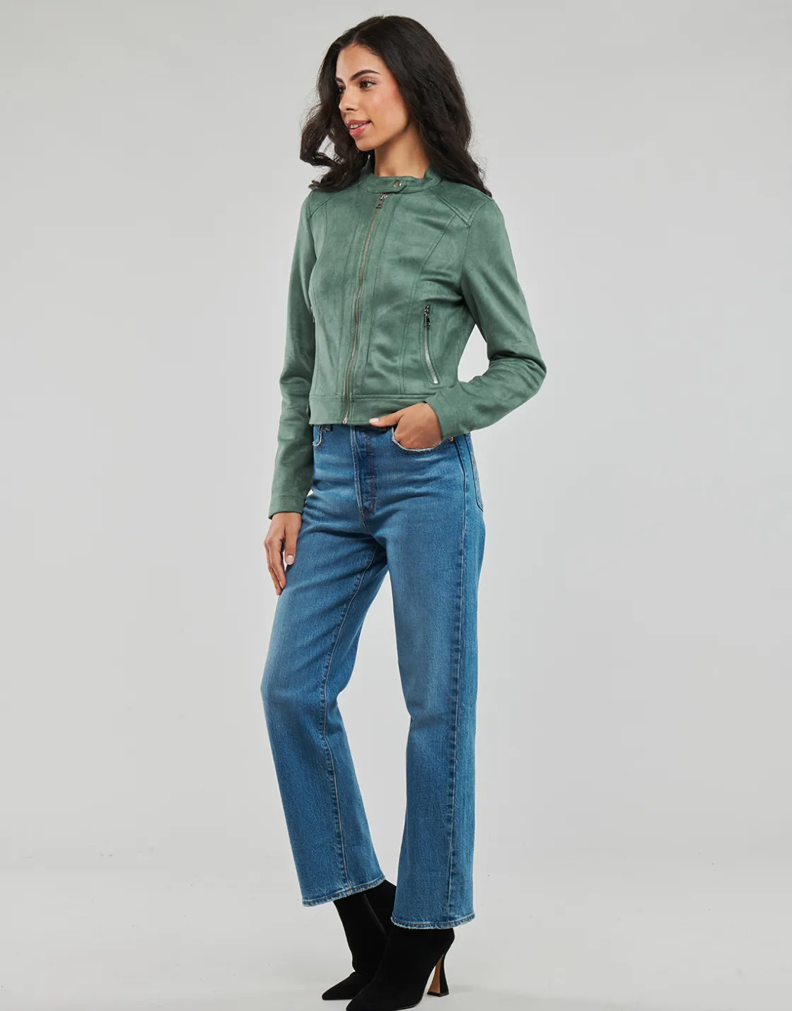 Vero Moda - VMJOSE MARI SHORT FAUX SUEDE JACKET BOOS Vert New