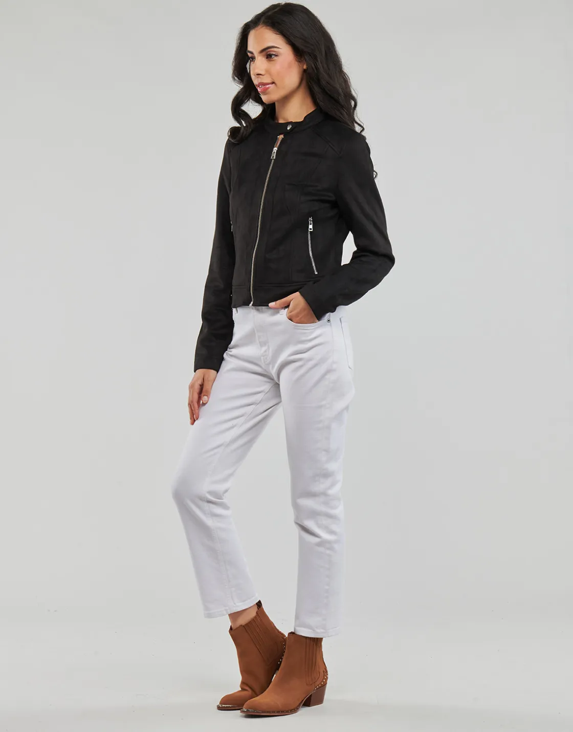 Vero Moda Vestes^- VMJOSE MARI SHORT FAUX SUEDE JACKET BOOS