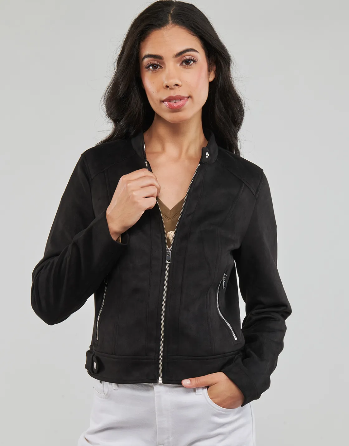Vero Moda Vestes^- VMJOSE MARI SHORT FAUX SUEDE JACKET BOOS