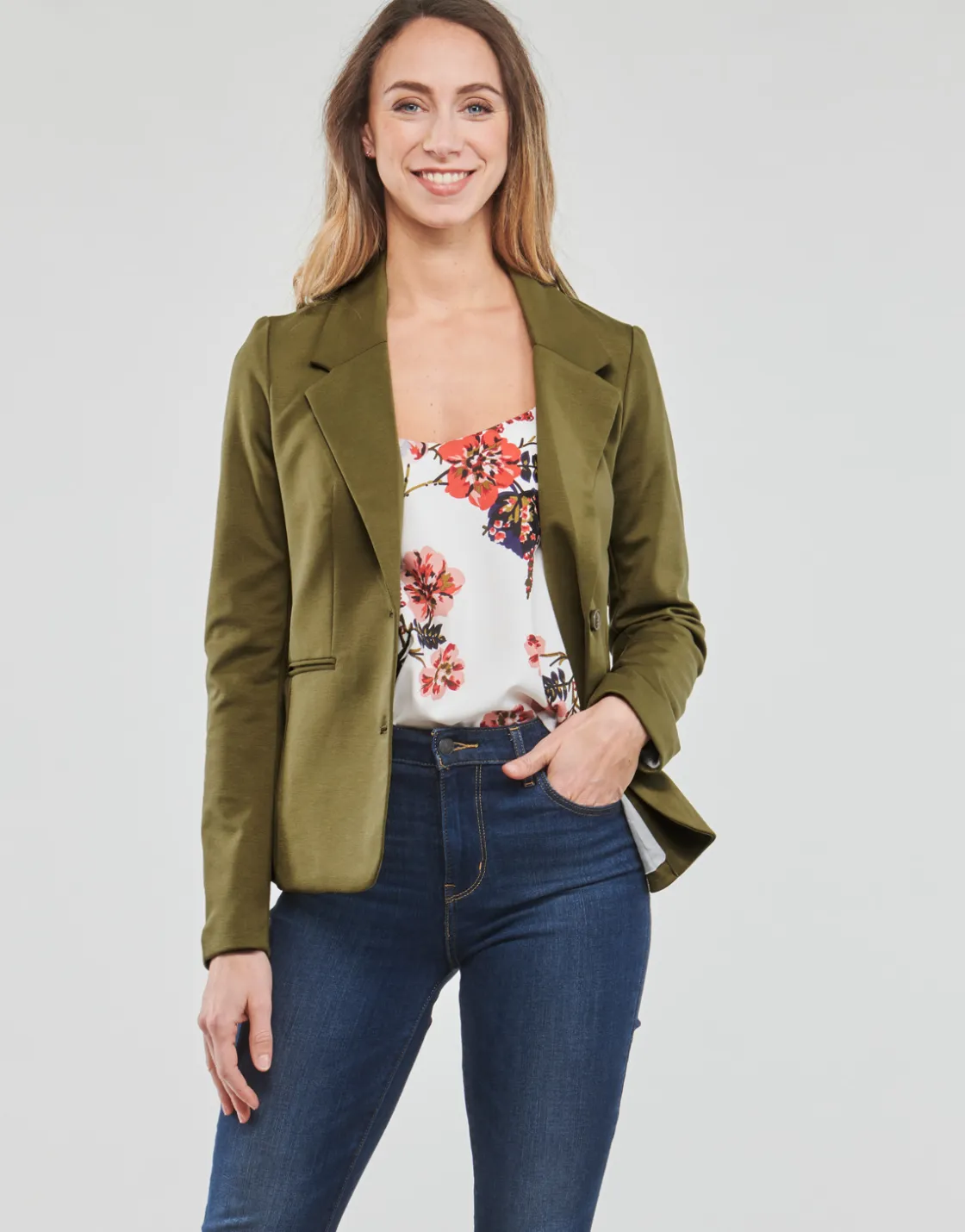 Vero Moda - VMLUCCA LS SLIM JERSEY BLAZER NOOS Kaki Outlet