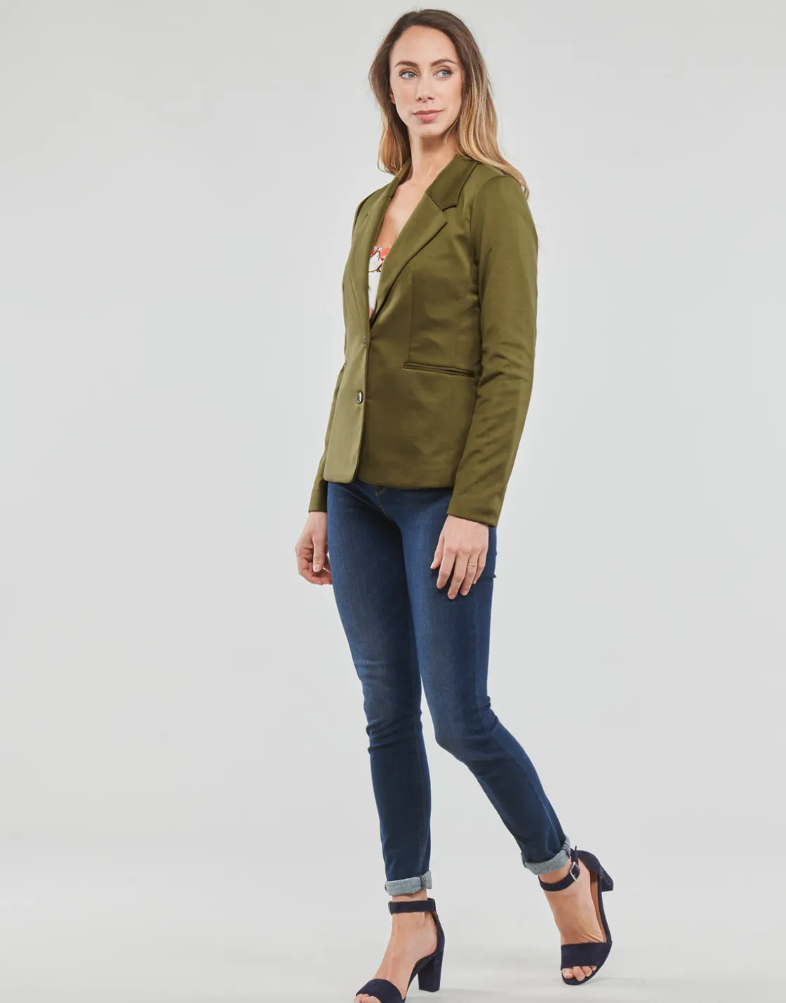 Vero Moda - VMLUCCA LS SLIM JERSEY BLAZER NOOS Kaki Outlet