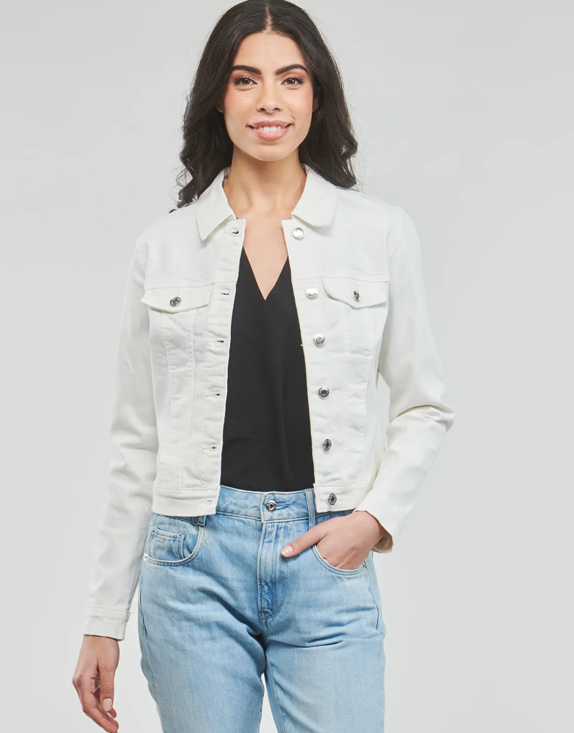 Vero Moda Vestes^- VMLUNA LS SLIM DNM JACKET MIX GA NOOS