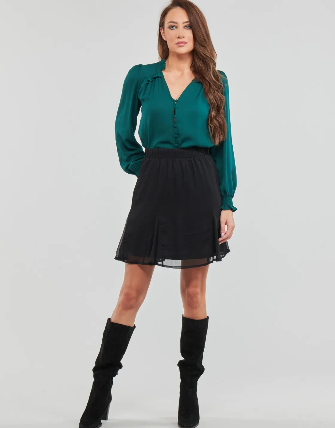 Vila - VIFALIA HW SKIRT/SU Noir Online