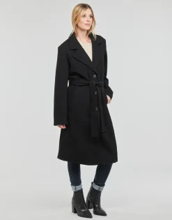 Vila - VIPOKO LONG BELT COAT Noir Clearance