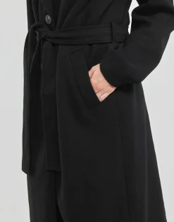 Vila - VIPOKO LONG BELT COAT Noir Clearance